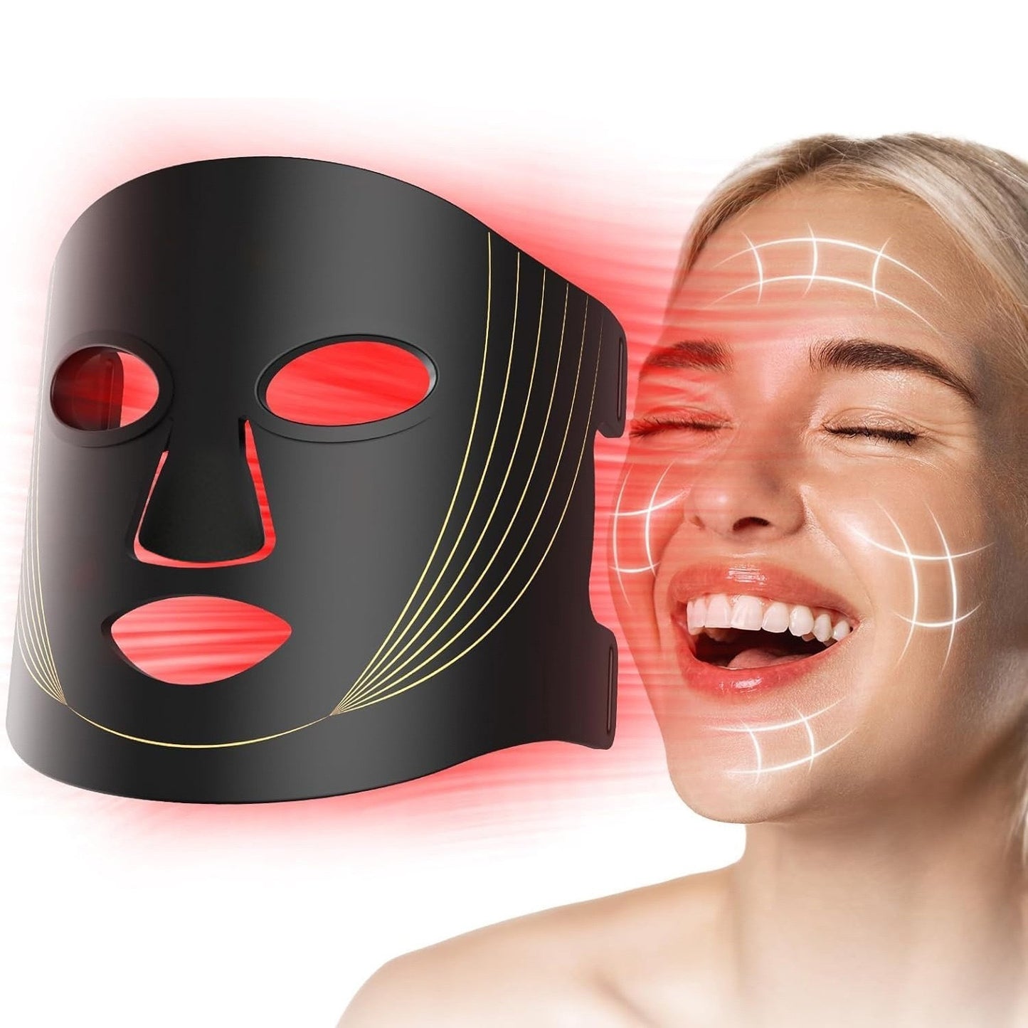Household Silicone Red-light LED Photon Facial Beauty Mask For The Face