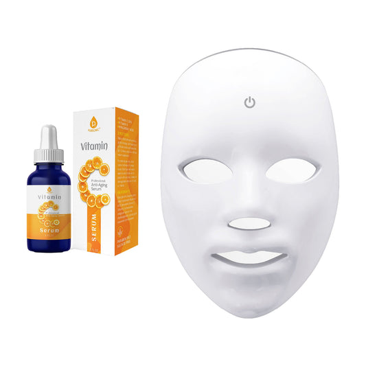 Pursonic LED Skincare Bundle – 7-in-1 LED Light Therapy Face Mask + Vitamin C Serum (3 oz)-0